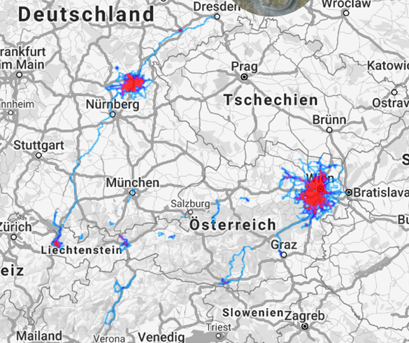 Ein Großteil meiner 50k km auf Strava